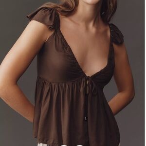 Anthropologie | Scoop-Neck Ruffle Tank Top